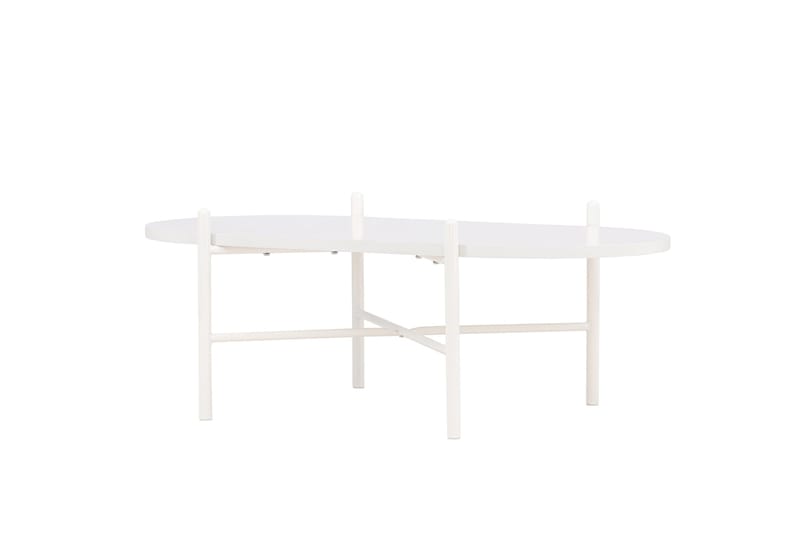 Pueblo 65,5 cm Ovalt Soffbord i Ljust Trä - Vit - Möbler - Bord & matgrupp - Soffbord