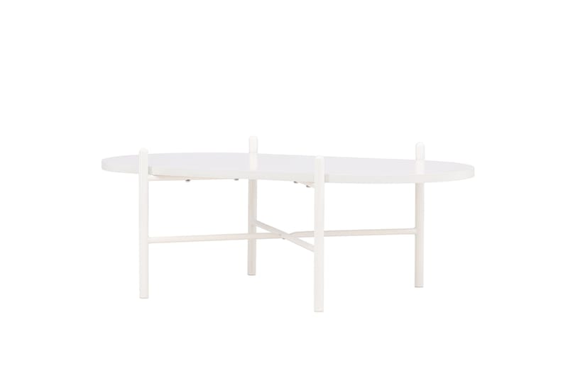 Pueblo 65,5 cm Ovalt Soffbord i Ljust Trä - Vit - Möbler - Bord & matgrupp - Soffbord