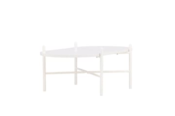 Pueblo 65,5 cm Ovalt Soffbord i Ljust Trä - Vit - Möbler - Bord & matgrupp - Soffbord