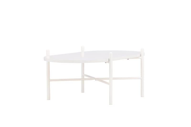 Pueblo 65,5 cm Ovalt Soffbord i Ljust Trä - Vit - Möbler - Bord & matgrupp - Soffbord