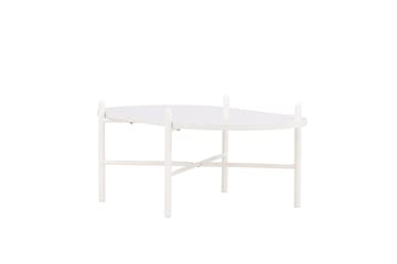 Pueblo 65,5 cm Ovalt Soffbord i Ljust Trä - Vit - Möbler - Bord & matgrupp - Soffbord