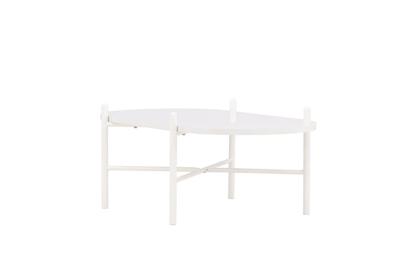 Pueblo 65,5 cm Ovalt Soffbord i Ljust Trä - Vit - Möbler - Bord & matgrupp - Soffbord