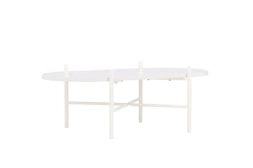 Pueblo 65,5 cm Ovalt Soffbord i Ljust Trä - Vit - Möbler - Bord & matgrupp - Soffbord