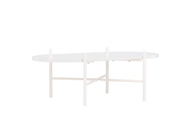 Pueblo 65,5 cm Ovalt Soffbord i Ljust Trä - Vit - Möbler - Bord & matgrupp - Soffbord