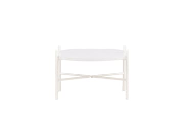 Pueblo 65,5 cm Ovalt Soffbord i Ljust Trä - Vit - Möbler - Bord & matgrupp - Soffbord