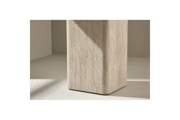 Qvart Kvadratiskt Soffbord i Sten med Rundade Hörn - Beige - Möbler - Bord & matgrupp - Soffbord