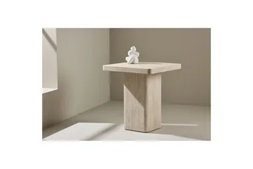 Qvart Kvadratiskt Soffbord i Sten med Rundade Hörn - Beige - Möbler - Bord & matgrupp - Soffbord