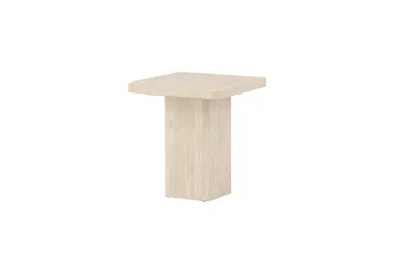 Qvart Kvadratiskt Soffbord i Sten med Rundade Hörn - Beige - Möbler - Bord & matgrupp - Soffbord