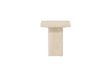 Qvart Kvadratiskt Soffbord i Sten med Rundade Hörn - Beige - Möbler - Bord & matgrupp - Soffbord