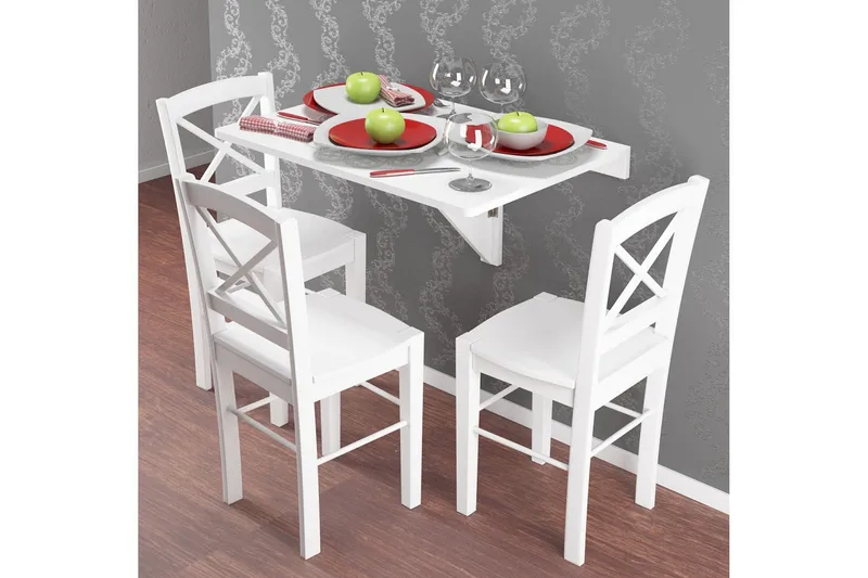 Ranso Klaffbord 80 cm - Vit - Möbler - Bord & matgrupp - Klaffbord & hopfällbart bord