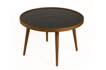 Ranvik Soffbord 80x48x80 cm - Valnöt och svart marmor - Möbler - Bord & matgrupp - Marmorbord