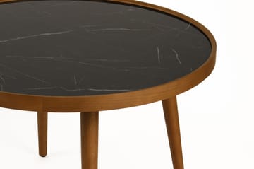 Ranvik Soffbord 80x48x80 cm - Valnöt och svart marmor - Möbler - Bord & matgrupp - Marmorbord