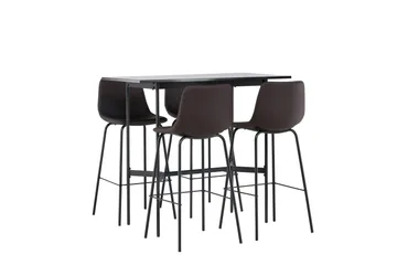 Rax Matgrupp 120 cm Rektangulär med 4 Alexi stolar - Svart - Möbler - Bord & matgrupp - Matgrupp