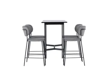 Rax Matgrupp 120 cm Rektangulär med 4 Bell stolar - Svart - Möbler - Bord & matgrupp - Matgrupp