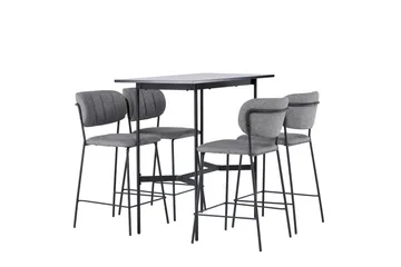 Rax Matgrupp 120 cm Rektangulär med 4 Bell stolar - Svart - Möbler - Bord & matgrupp - Matgrupp