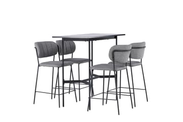Rax Matgrupp 120 cm Rektangulär med 4 Bell stolar - Svart - Möbler - Bord & matgrupp - Matgrupp