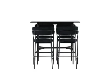 Rax Matgrupp 120 cm Rektangulär med 4 Lui stolar - Svart - Möbler - Bord & matgrupp - Matgrupp