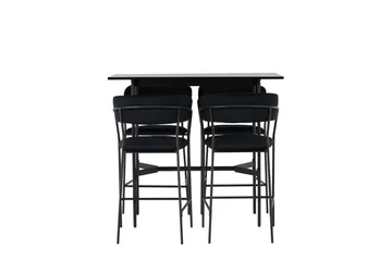 Rax Matgrupp 120 cm Rektangulär med 4 Lui stolar - Svart - Möbler - Bord & matgrupp - Matgrupp