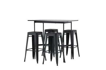 Rax Matgrupp 120 cm Rektangulär med 4 Tempe stolar - Svart - Möbler - Bord & matgrupp - Matgrupp