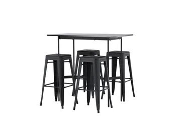 Rax Matgrupp 120 cm Rektangulär med 4 Tempe stolar - Svart - Möbler - Bord & matgrupp - Matgrupp