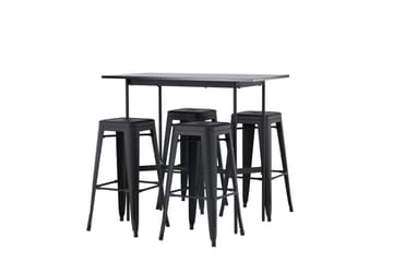 Rax Matgrupp 120 cm Rektangulär med 4 Tempe stolar - Svart - Möbler - Bord & matgrupp - Matgrupp