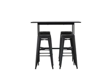 Rax Matgrupp 120 cm Rektangulär med 4 Tempe stolar - Svart - Möbler - Bord & matgrupp - Matgrupp