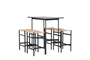 Rax Matgrupp 120 cm Rektangulär med 4 Polly stolar - Svart - Möbler - Bord & matgrupp - Matgrupp