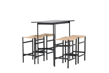 Rax Matgrupp 120 cm Rektangulär med 4 Polly stolar - Svart - Möbler - Bord & matgrupp - Matgrupp