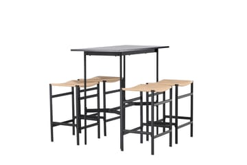Rax Matgrupp 120 cm Rektangulär med 4 Polly stolar - Svart - Möbler - Bord & matgrupp - Matgrupp