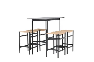 Rax Matgrupp 120 cm Rektangulär med 4 Polly stolar - Svart - Möbler - Bord & matgrupp - Matgrupp