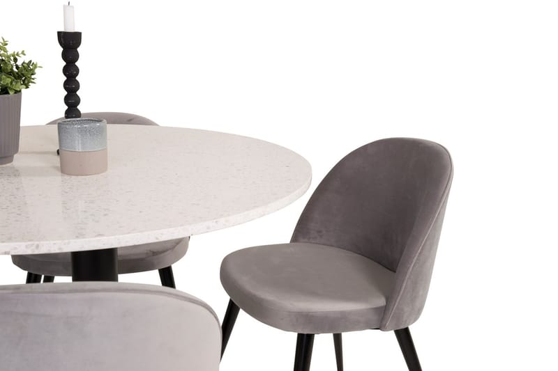 Razzia Matbord 106 cm med 4 Velvet Köksstol Sammet - Möbler - Bord & matgrupp - Matgrupp