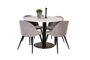 Razzia Matbord 106 cm med 4 Velvet Köksstol Sammet - Möbler - Bord & matgrupp - Matgrupp
