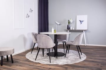 Razzia Matbord 106 cm med 4 Velvet Köksstol Sammet - Möbler - Bord & matgrupp - Matgrupp