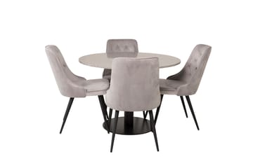Razzia Matgrupp 106 cm Rund med 4 Velvet stolar