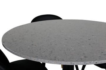 Razzia Matgrupp 106 cm Rund med 4 Velvet stolar - Svart/Guld - Möbler - Bord & matgrupp - Matgrupp