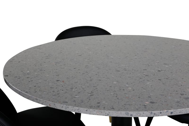 Razzia Matgrupp 106 cm Rund med 4 Velvet stolar - Svart/Guld - Möbler - Bord & matgrupp - Matgrupp