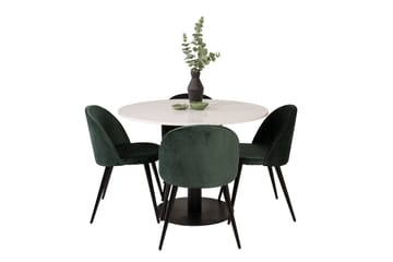 Razzia Matgrupp 106 cm Rund med 4 Velvet stolar - Möbler - Bord & matgrupp - Matgrupp