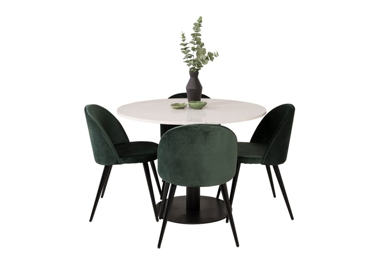 Razzia Matgrupp 106 cm Rund med 4 Velvet stolar - Möbler - Bord & matgrupp - Matgrupp