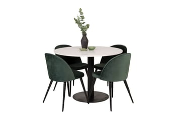 Razzia Matgrupp 106 cm Rund med 4 Velvet stolar - Möbler - Bord & matgrupp - Matgrupp