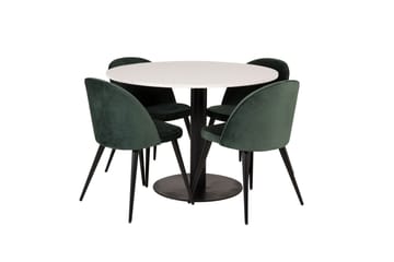 Razzia Matgrupp 106 cm Rund med 4 Velvet stolar - Möbler - Bord & matgrupp - Matgrupp
