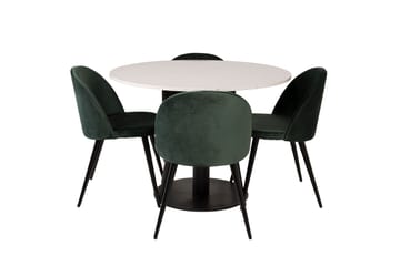 Razzia Matgrupp 106 cm Rund med 4 Velvet stolar - Möbler - Bord & matgrupp - Matgrupp