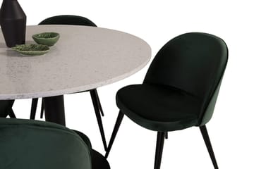 Razzia Matgrupp 106 cm Rund med 4 Velvet stolar - Möbler - Bord & matgrupp - Matgrupp