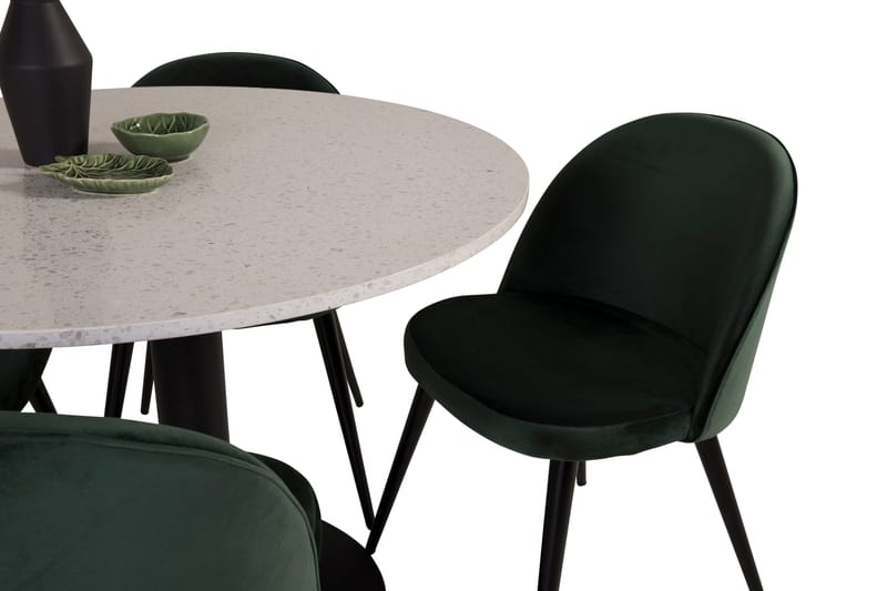Razzia Matgrupp 106 cm Rund med 4 Velvet stolar - Möbler - Bord & matgrupp - Matgrupp