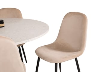 Razzia Matgrupp 106 cm Rund med 4 Polar stolar - Beige - Möbler - Bord & matgrupp - Matgrupp