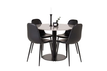 Razzia Matgrupp 106 cm Rund med 4 Polar stolar - Svart - Möbler - Bord & matgrupp - Matgrupp