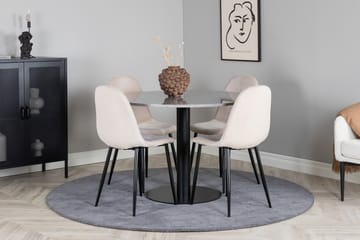 Razzia Matgrupp 106 cm Rund med 4 Polar stolar - Beige - Möbler - Bord & matgrupp - Matgrupp