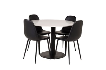 Razzia Matgrupp 106 cm Rund med 4 Polar stolar - Svart - Möbler - Bord & matgrupp - Matgrupp
