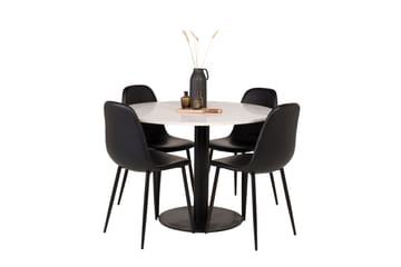 Razzia Matgrupp 106 cm Rund med 4 Polar stolar - Svart - Möbler - Bord & matgrupp - Matgrupp
