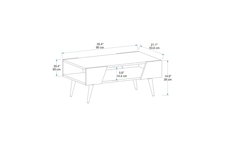 Rebelo Soffbord 90 cm - Beige/Ljusbrun - Möbler - Bord & matgrupp - Soffbord