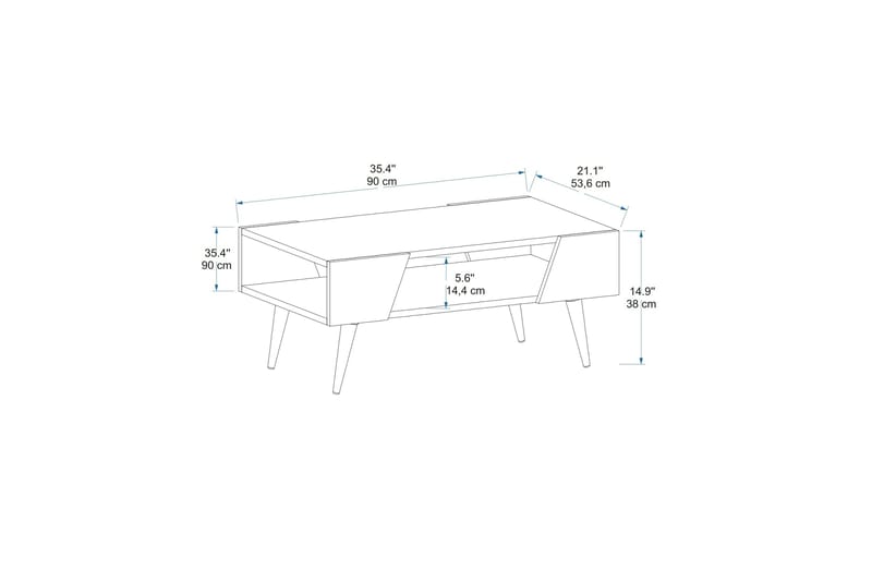 Rebelo Soffbord 90 cm - Beige/Ljusbrun - Möbler - Bord & matgrupp - Soffbord